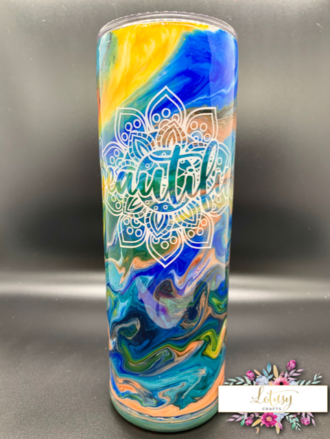 Beautiful Tumbler With Alcohol Ink