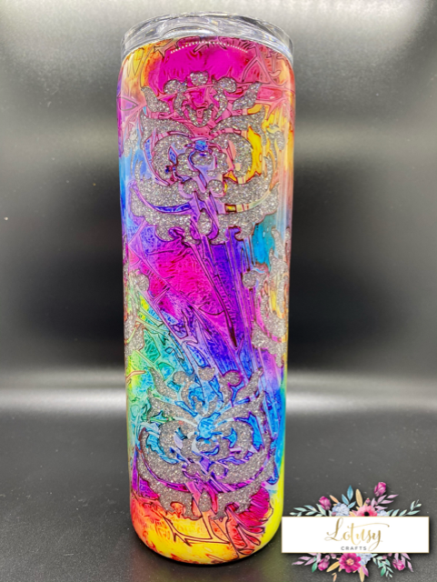 Rainbow Patterned Tumbler